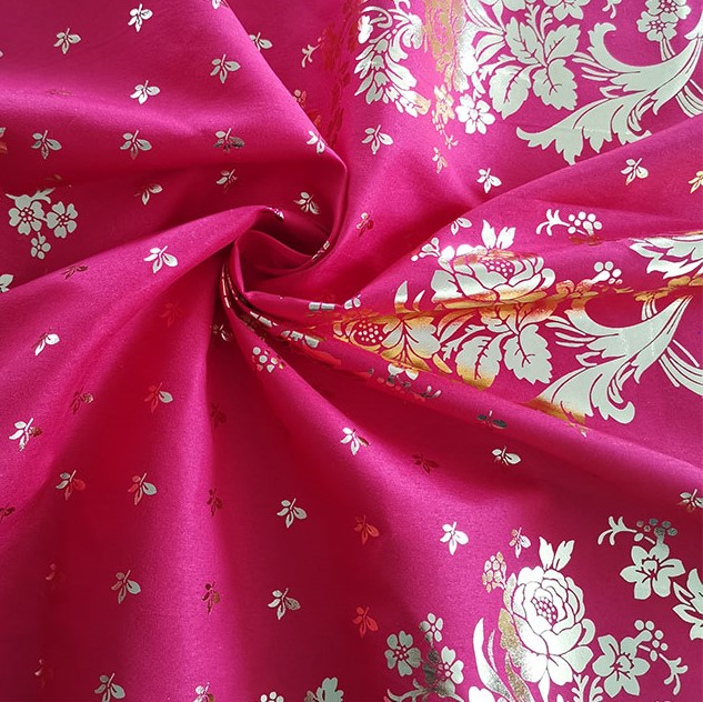 100% Kain Cetakan Setem Emas Poliester